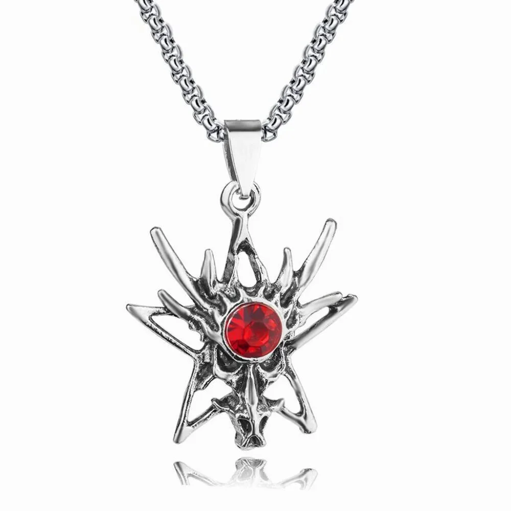 Animal Zodiac Dragon ruby Pendant Necklace for Men, BL55590008